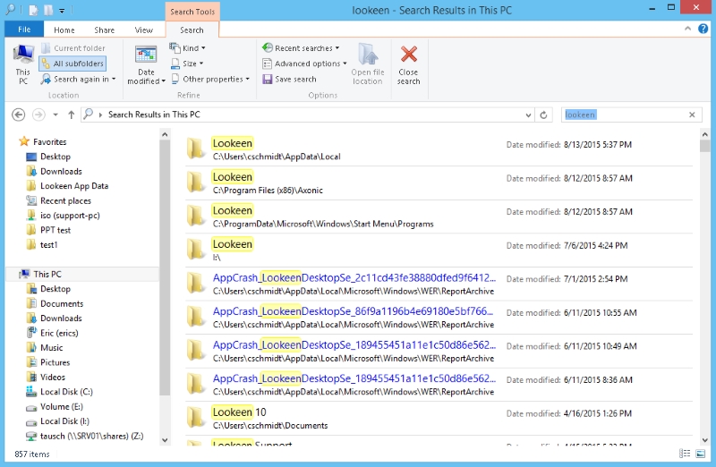Windows 8 search screenshot, windows 8 file explorer