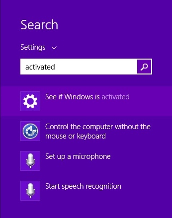 Windows 8 screenshot purple