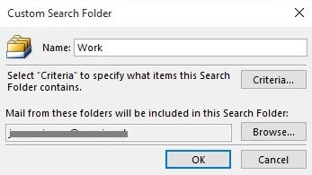 Customize search folder options screenshot