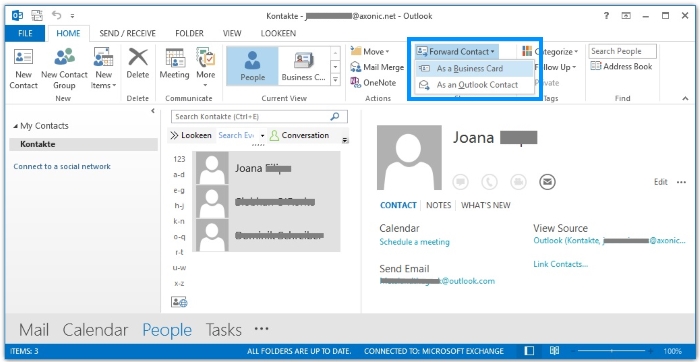 how to import contacts to outlook vcard