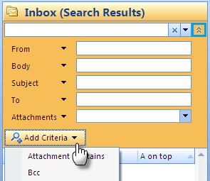 Outlook 2007 Instant Search Criteria