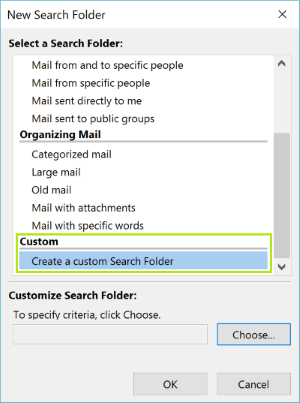 Outlook Search Folder Create Custom Folder