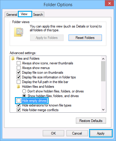 Windows 8 search not working change folder options