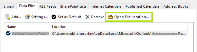 connectivity problems outlook data files on Microsoft Exchange