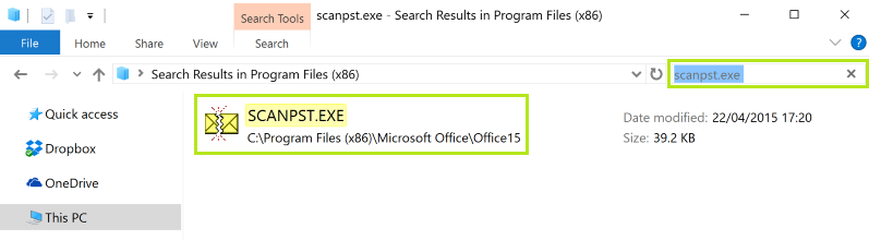 run scanpst to repair pst files and ost files on exchange server