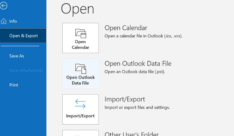 add pst file to outlook 2016